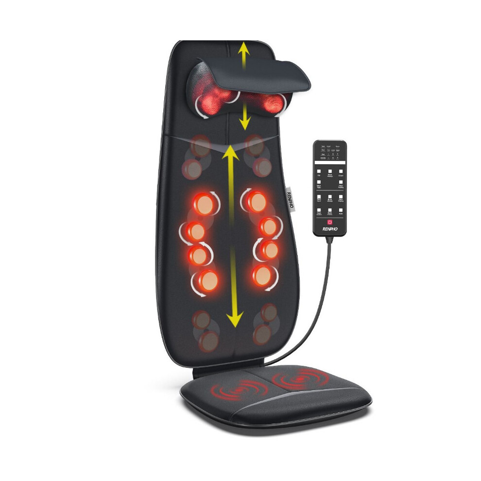 RENPHO Neck And Back Massage Cushion - S Shapes - Black