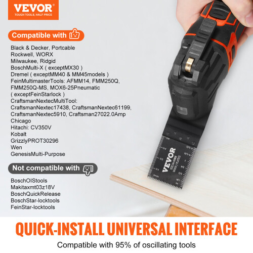 VEVOR VEVOR 50PCS Oscillating Tool Saw Blades Quick Release for Wood Plastic Aluminum 1