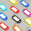 (Blue) 50 Pcs Keys Tags Practical Keys Labels with Split Ring and Label Window Keys Identifiers Luggage Tags Keychain Label Tag 4