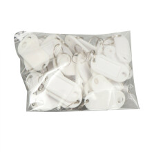 (White) 50 Pcs Keys Tags Practical Keys Labels with Split Ring and Label Window Keys Identifiers Luggage Tags Keychain Label Tag