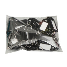 (Black) 50 Pcs Keys Tags Practical Keys Labels with Split Ring and Label Window Keys Identifiers Luggage Tags Keychain Label Tag