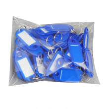(Blue) 50 Pcs Keys Tags Practical Keys Labels with Split Ring and Label Window Keys Identifiers Luggage Tags Keychain Label Tag