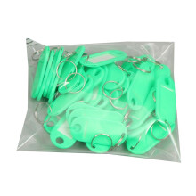 (Emerald) 50 Pcs Keys Tags Practical Keys Labels with Split Ring and Label Window Keys Identifiers Luggage Tags Keychain Label Tag