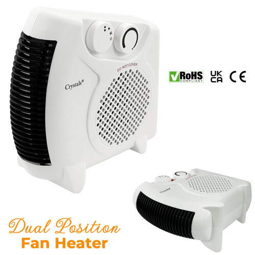 2 in 1 Fan Heater 2KW 2000W Small Portable Electric Hot Warm Air ...