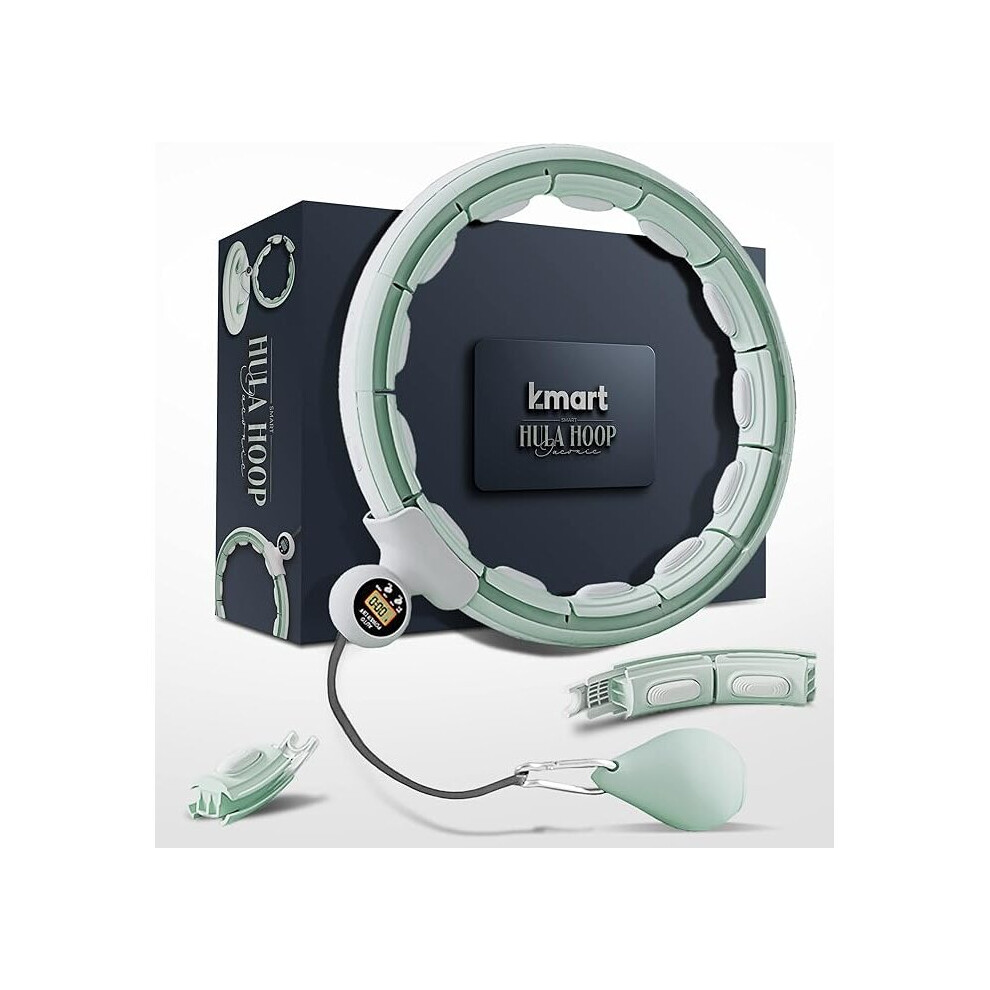 (Green) K-Mart Smart Weighted Hula Hoop Pro with Counter 