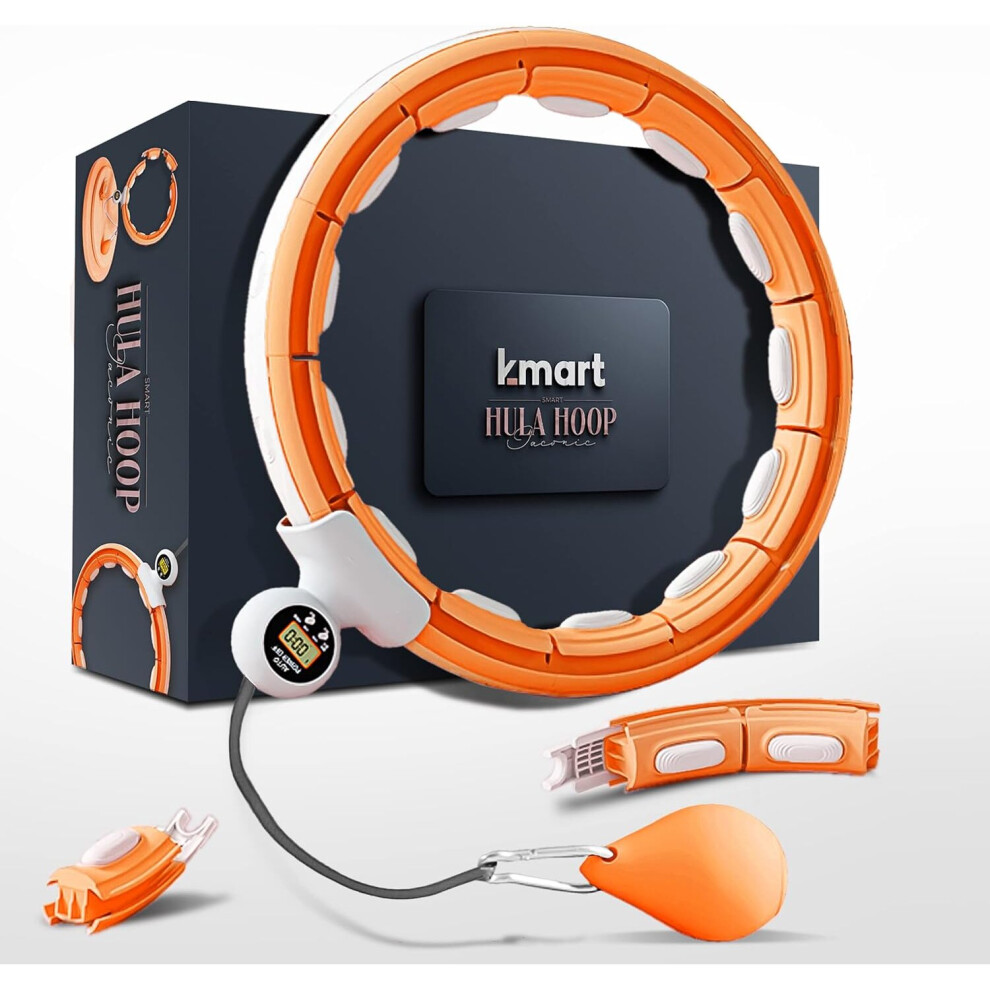(Orange) K-Mart Smart Weighted Hula Hoop Pro with Counter 