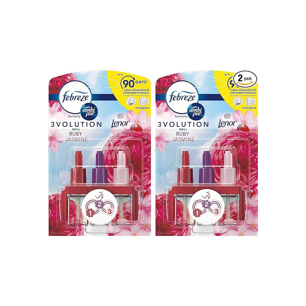 2 x 20ml Febreze 3Volution Plug in refill - Ruby Jasmine