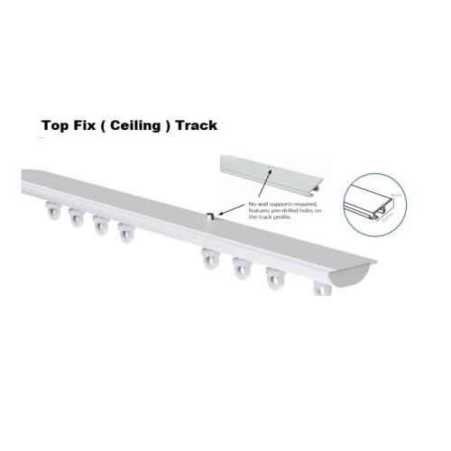 (150cm ( 59" )) Discrete Top Fix (Ceiling) Window Curtain Track