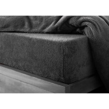 (Charcoal , Double) Teddy Extra deep Fleece Fur Fitted Bed Sheet