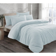 (Duck Egg, Single) Teddy Fleece Soft Duvet Cover with Pillow Case
