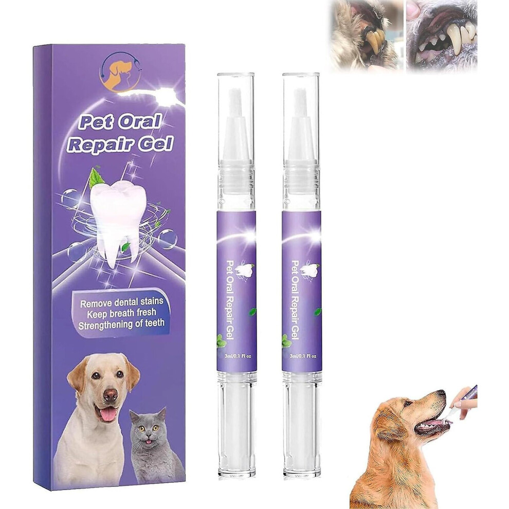 (2 pcs) Pet Oral Repair Gel,pet Oral Restoration Whitening Gel, No Brushing Pet Oral Repair Gel,pet Teeth Cleaning Gel For Dogs