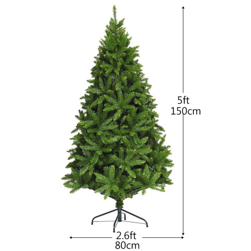 Casart 5FT Christmas Spruce Tree Unlit Easy Assembly w/ Foldable Metal Stand 1