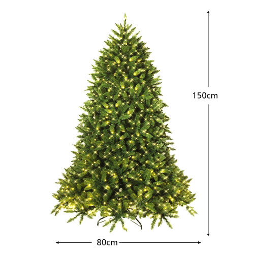 Casart 5FT Christmas Pre-lit Tree 8 Lighting Modes Xmas Foldable Metal Stand 1