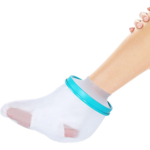 Waterproof Foot Cast Cover for Shower Bath, Watertight Shower Boot Bag for Broken Toe, Wound