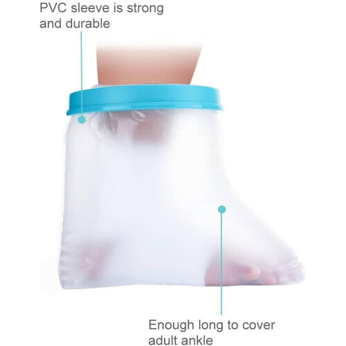 Waterproof Foot Cast Cover for Shower Bath, Watertight Shower Boot Bag for Broken Toe, Wound