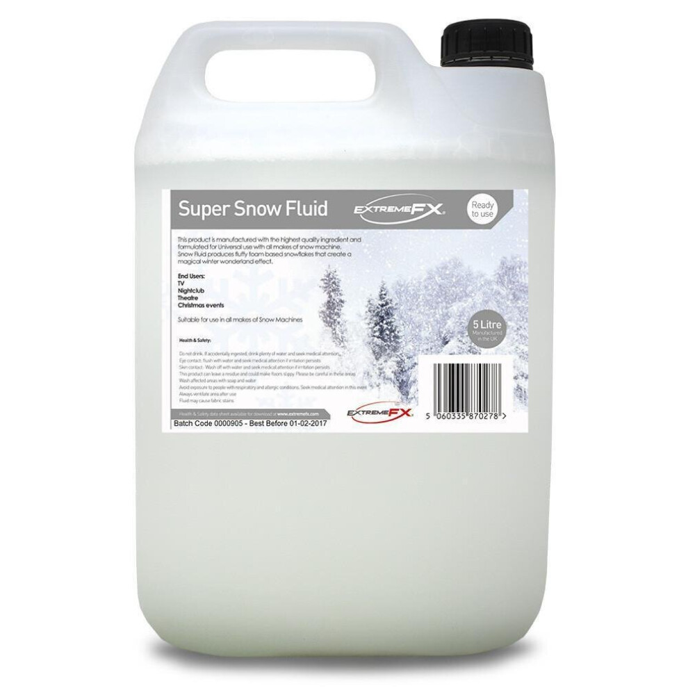 Lakeland Cosmetics Snow Fluid (1X5l) - Snow Machine Liquid Juice Fake Snow, Special Fx