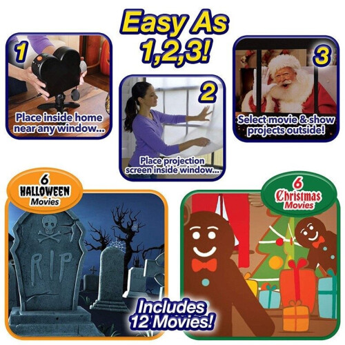 Christmas Halloween Holographic Optical Projector Home Window Display 1