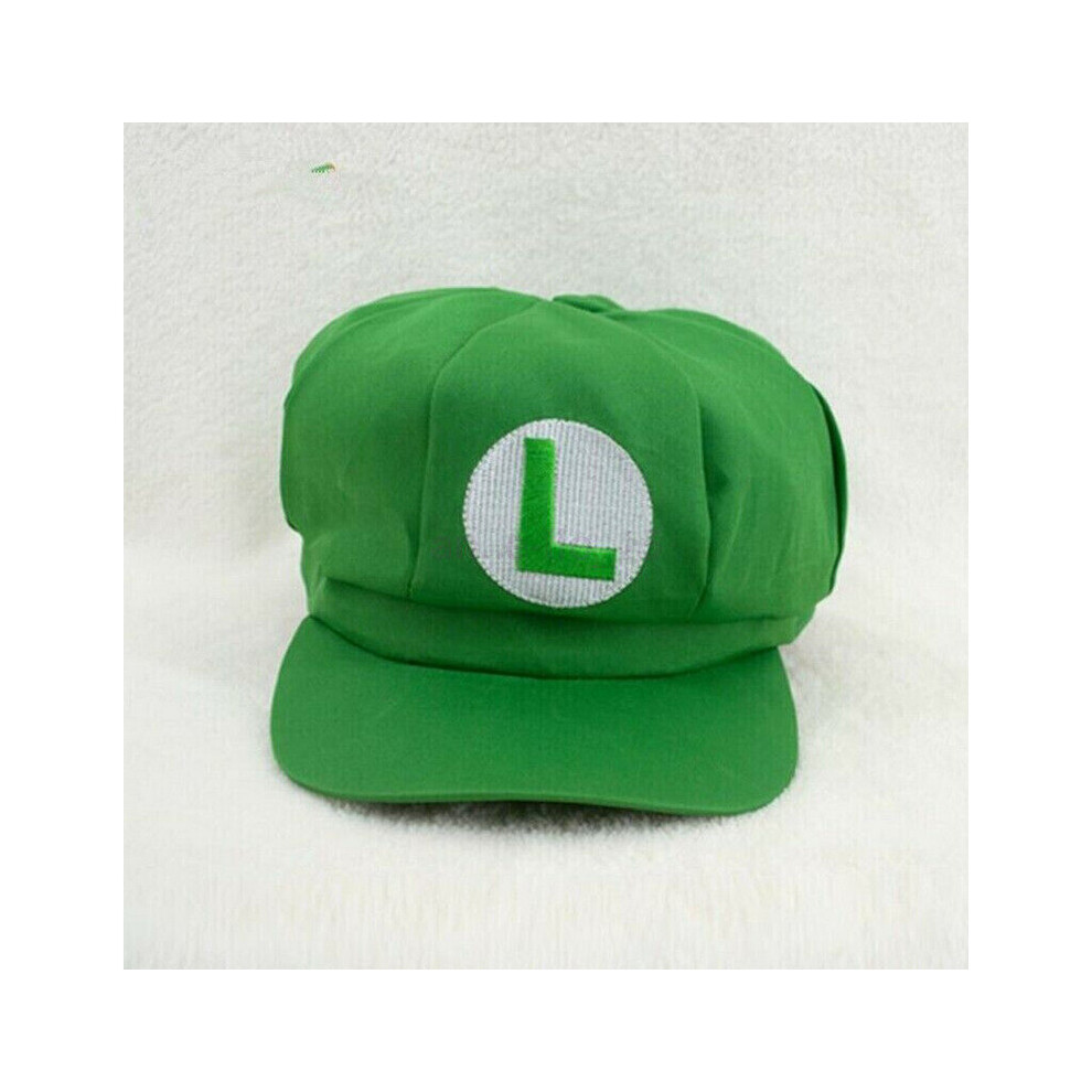 (Luigi) Super Mario Bros Hat Mario Luigi Wario Waluigi Cap Costume Cosplay Outfit