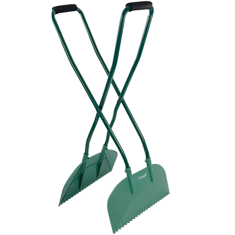 Long-Handled Leaf Collecting Rake - Garden Leaf Tidy Collector Grabber