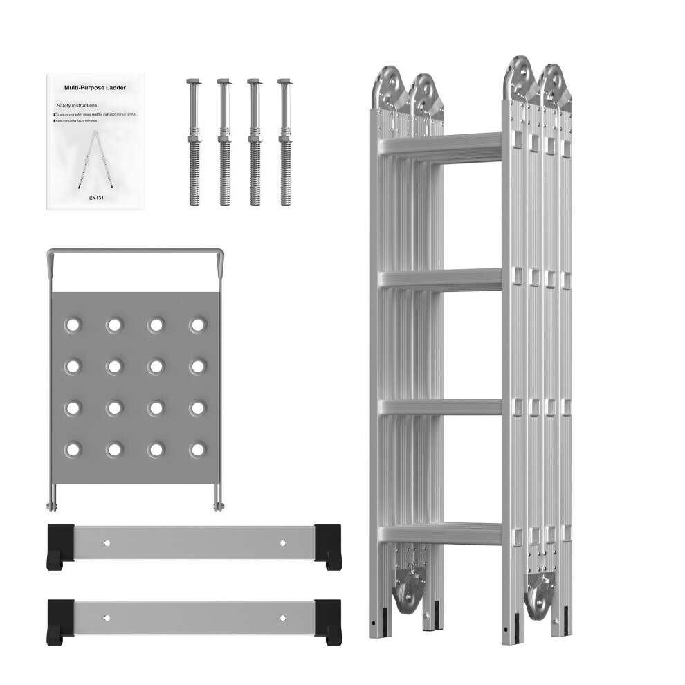 4.7M Multi-Purpose Ladder Foldable Ladder Aluminum Step Ladder 14 In 1 Combination Ladder With Platform Lightweight 721703280635