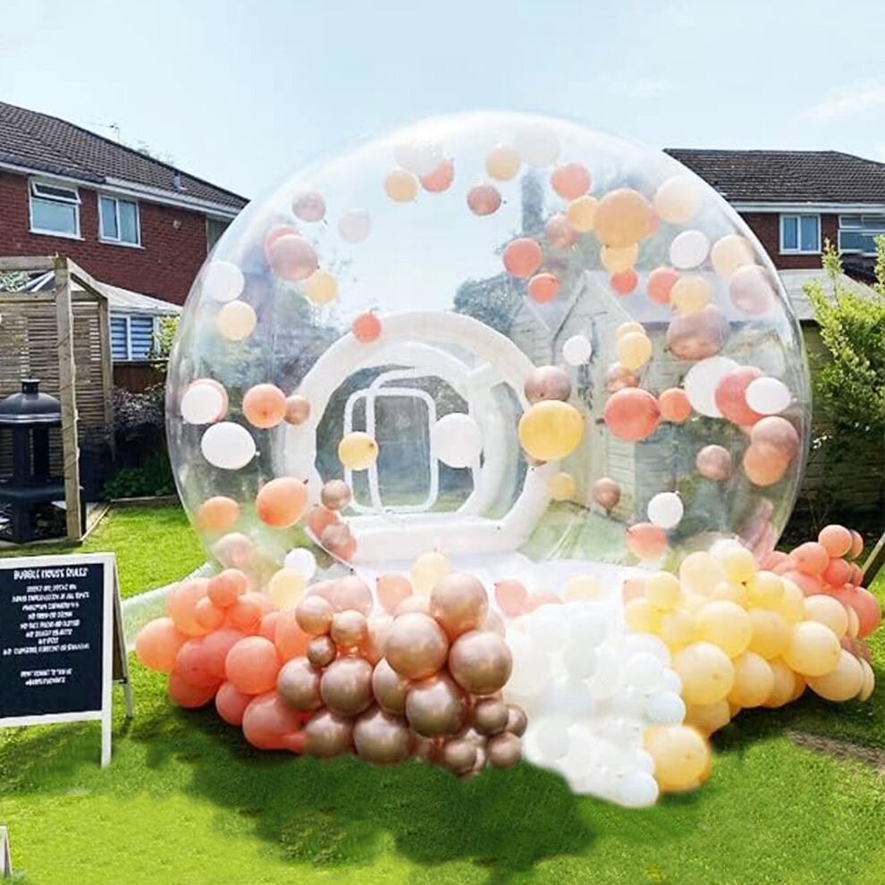 Transparent Inflatable Bubble House with Air Blower + Electric Pump, Inflatable Bubble Tent for Party Wedding/Kids Play