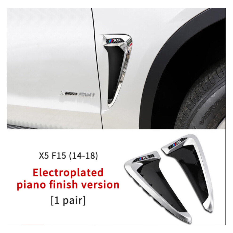 Paktoo (Silver) Side Vent Cover Trim Fender Intake For Bmw X5 F15 Silver