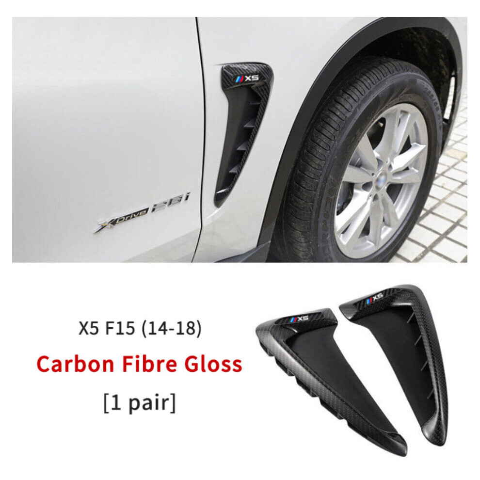 (Carbon) Side Vent Cover Trim Fender Intake For Bmw X5 F15 Silver/Black 4754135880124