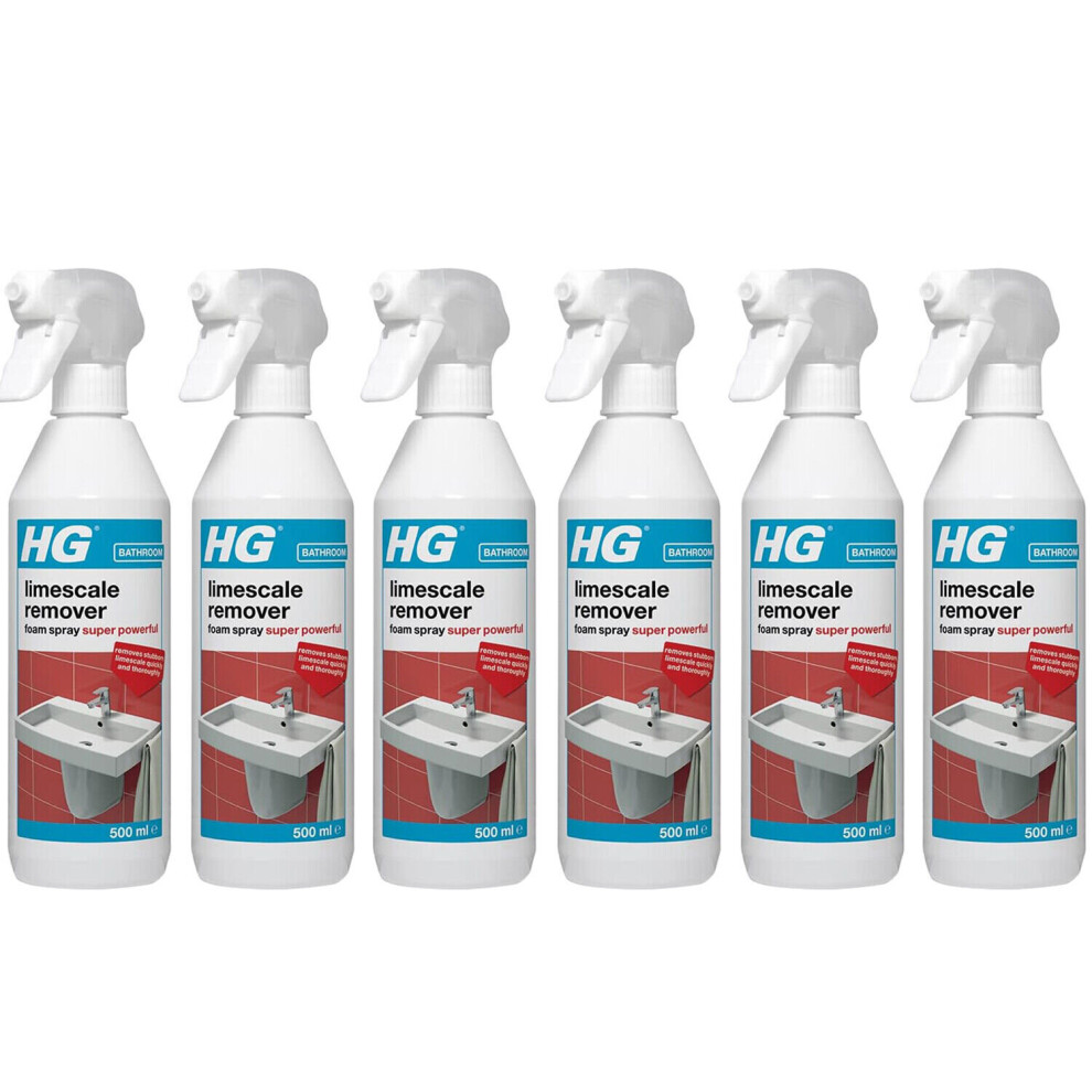 6 x HG Limescale Remover Foam Spray Super Powerful - 500ml