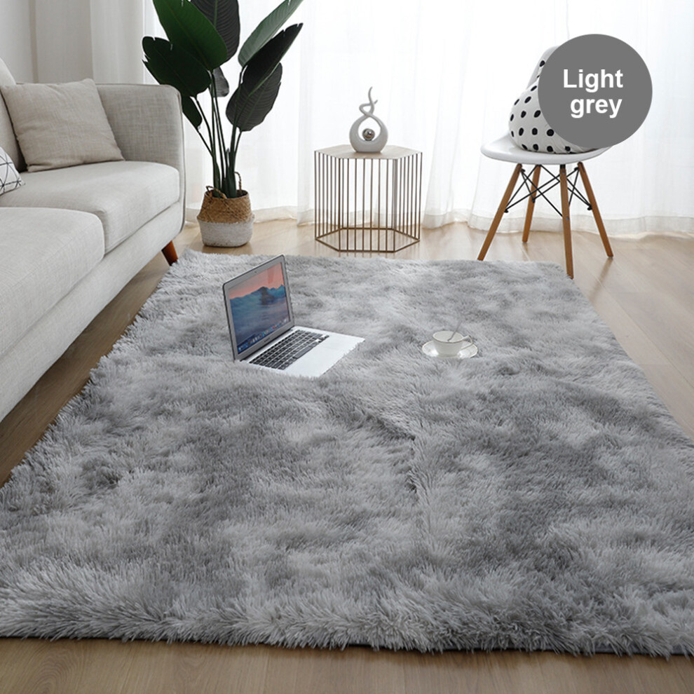 (Light Grey, 160x230cm) Large Shaggy Fluffy Rugs Anti Slip Soft Carpet for Luxury Floor Area Bedroom Living Dining Room