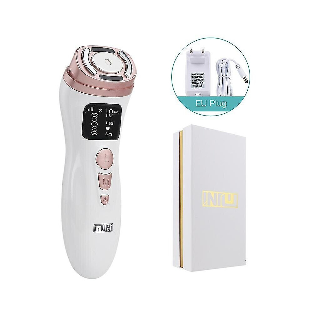 (EU Plug) 3 In 1 Mini Hifu Machine Ultrasound Rf Ems Facial Beauty Device Face Neck Lifting Tightening Skin Rejuvenation Skin Care Product Hk