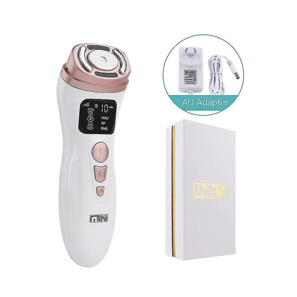 (AU Plug) 3 In 1 Mini Hifu Machine Ultrasound Rf Ems Facial Beauty Device Face Neck Lifting Tightening Skin Rejuvenation Skin Care Product Hk