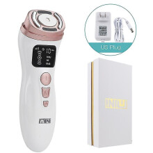 (US Plug) 3 In 1 Mini Hifu Machine Ultrasound Rf Ems Facial Beauty Device Face Neck Lifting Tightening Skin Rejuvenation Skin Care Product Hk