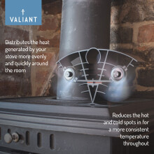 Valiant Stove Fan Whirlwind Twin Blades and Dual Motor - Black