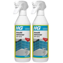 2 x HG Mould Remover Foam Spray 500ml (Code 632050106) - Fast-Acting Mould & Mildew Cleaner, Low Odour