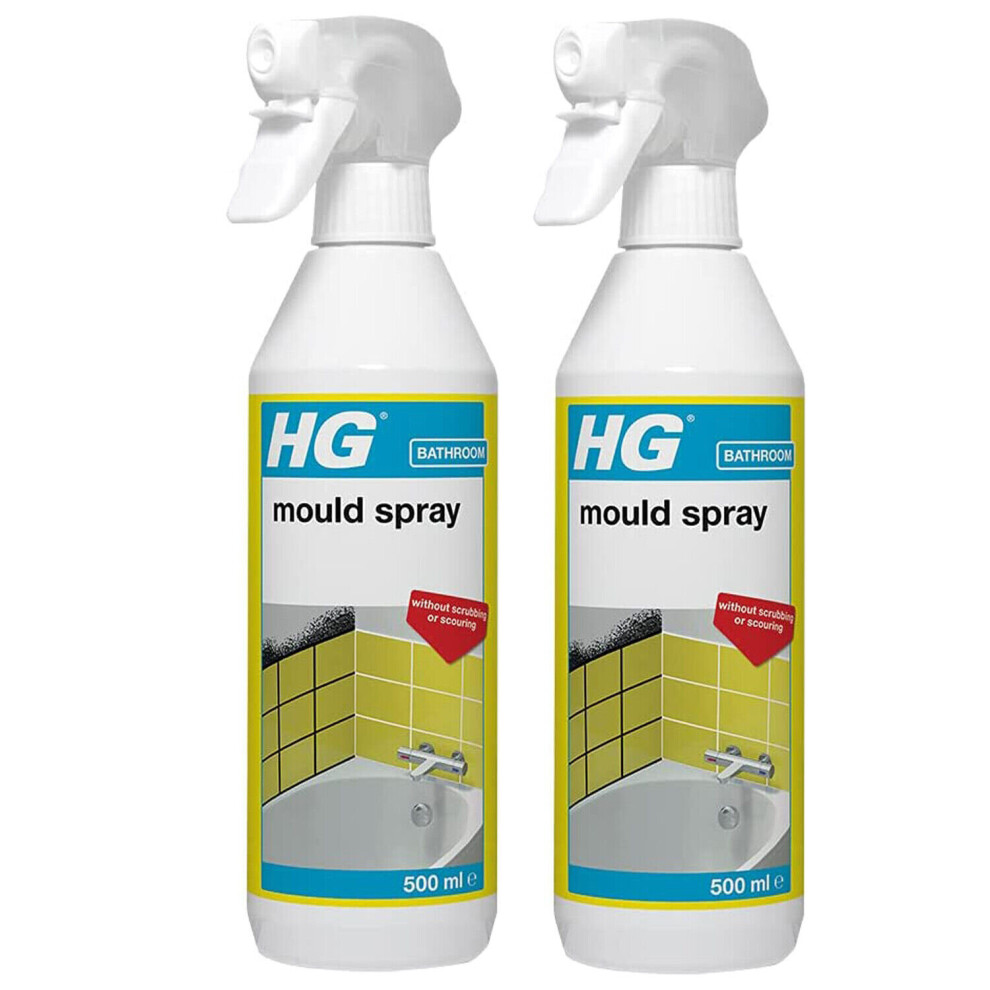 2 x HG Mould Spray Effective Mould Spray And Mildew Cleaner - 500ml