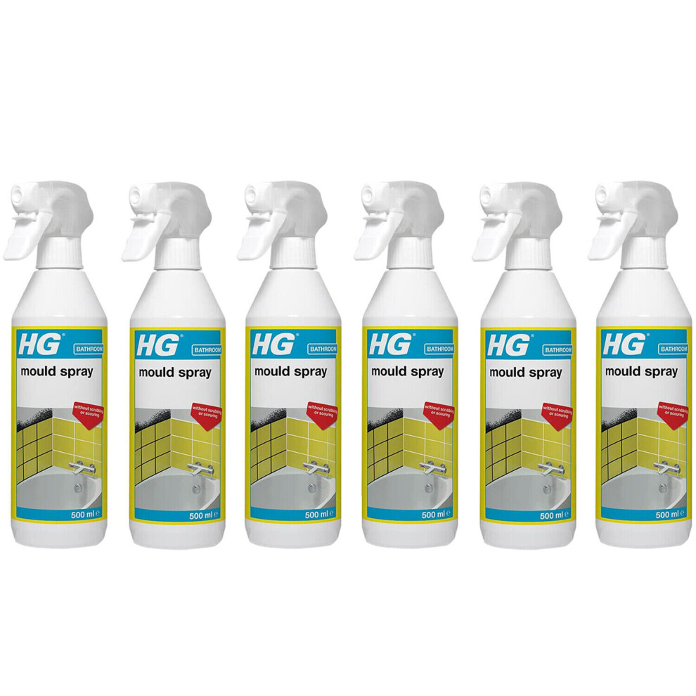 6 x HG Mould Spray Effective Mould Spray And Mildew Cleaner - 500ml