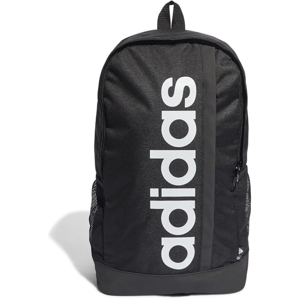 Adidas Unisex Linear Backpack HF692 Sports Essential Training Athleisure Rucksack Outdoors Bag Black/White