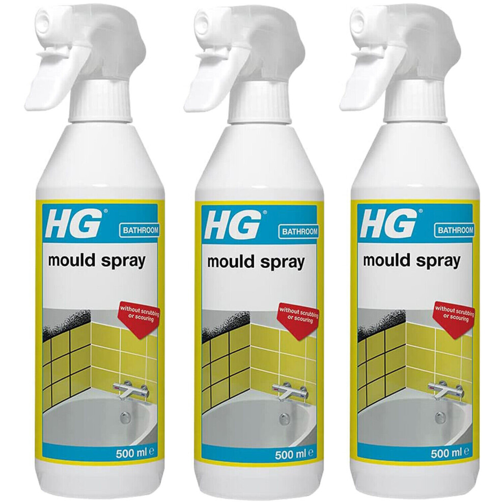 3 x HG Mould Spray Effective Mould Spray And Mildew Cleaner - 500ml