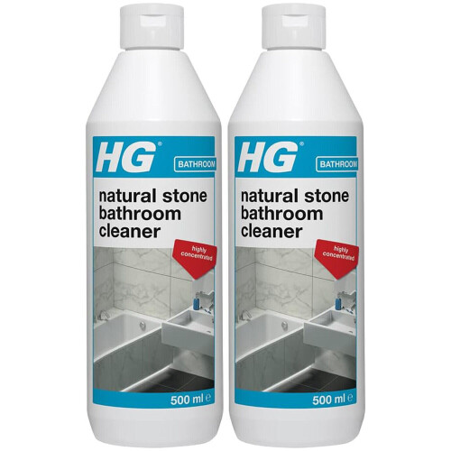 HG Natural Stone Bathroom Cleaner 500ml x2 | Safe on Marble, Travertine ...