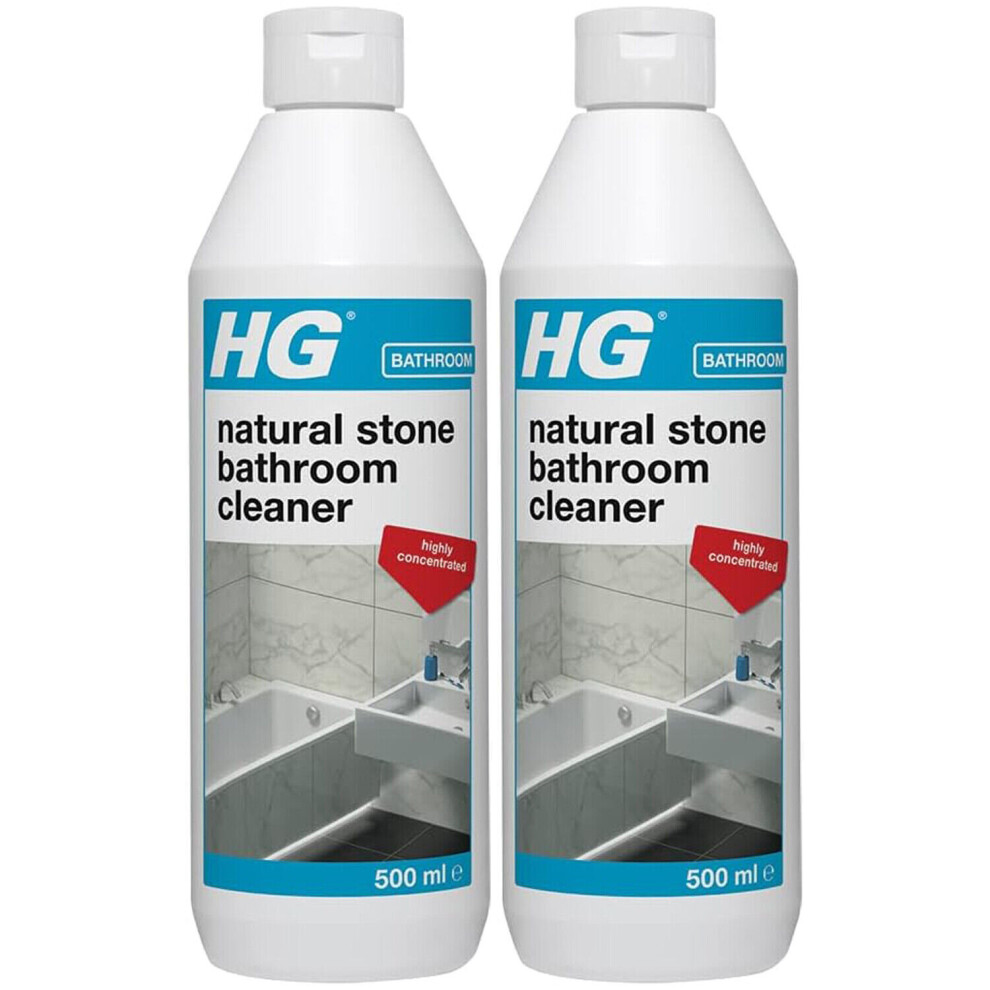 Hg Natural Stone Bathroom Cleaner 500Ml X2 | Safe On Marble, Travertine & Limestone | Non-Abrasive, Easy Rinse | 223050106 Onyx