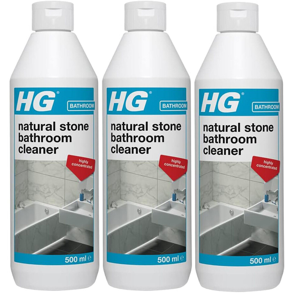 3 x HG Natural Stone Bathroom Cleaner 500ml