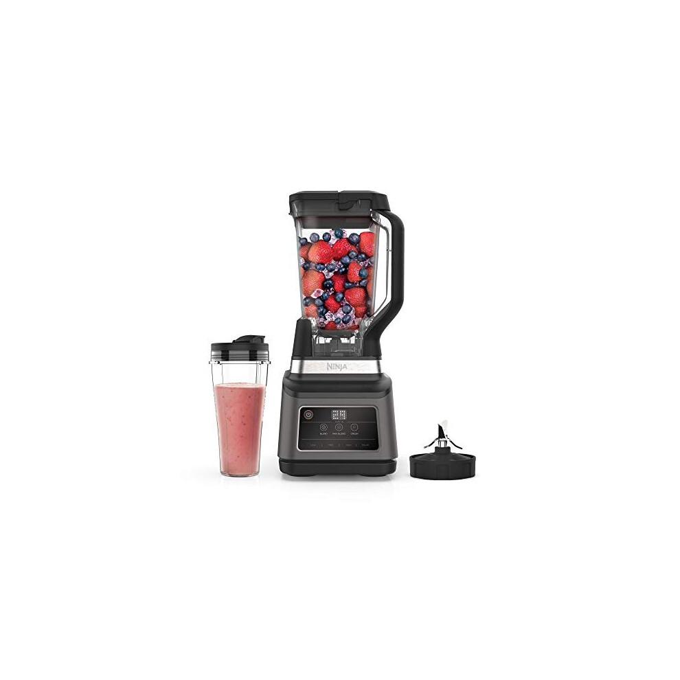 Ninja 2-in-1 Blender with 3 Automatic Programs; Blend, Max Blend, Crush, and 4 Manual Settings, 2.1L Jug & 700ml Cup, 1200W, Auto-iQ, Black BN750UK-image-OPC-PCM6K7C-NEW
