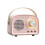 (Pink) Retro Bluetooth Portable Speaker With FM Radio 1