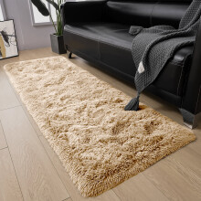 (Beige, 60 x 220 cm) Shaggy Non Slip Rugs Bedroom Living Room Area Rugs Hallway Runner Fluffy Carpets Bath Door Mats