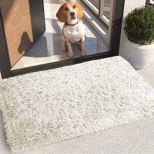 (Cream, 60 x 110 cm) Shaggy Non Slip Rugs Bedroom Living Room Area Rugs Hallway Runner Fluffy Carpets Bath Door Mats