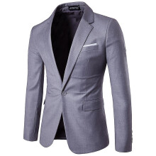 (Light Grey, 6XL) Fashion Mens Blazer Slim Fit Business Casual Suit Jacket Multiple Colour