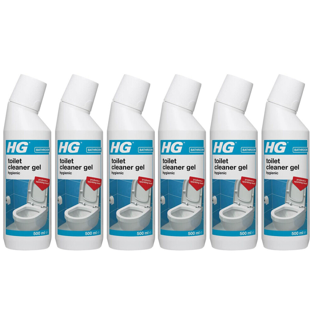 6 x HG Toilet Cleaner Gel Hygienic Limescale Remover - 500ml