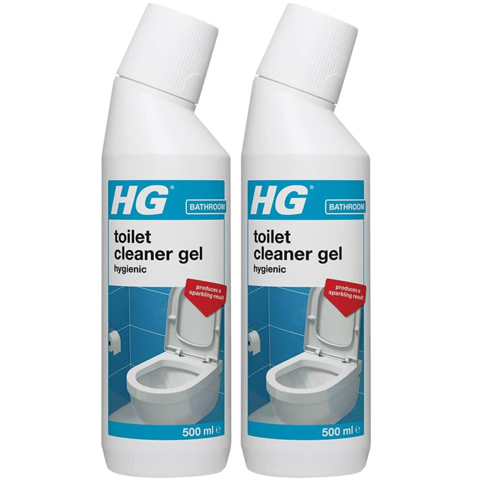 2 x HG Toilet Cleaner Gel Hygienic Limescale Remover - 500ml