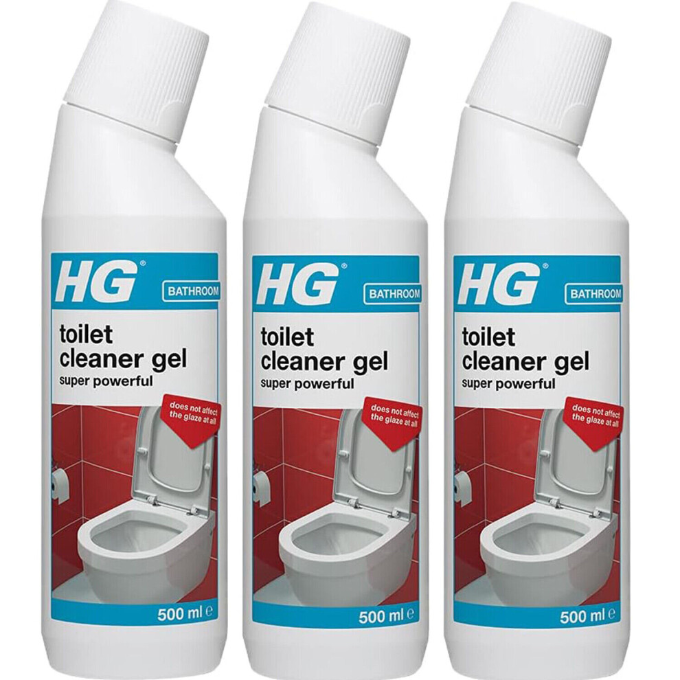 3 X HG Toilet Cleaner Gel Super Powerful Cleaner - 500ml