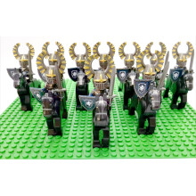 (Style D 20psc (Horse 10, Warrior 10)) 20pcs Medieval Knight Series Lion Heart Hospital Teutonic Knight Battle Pastor Mini Figures Building Blocks Characters Fits Lego Kids